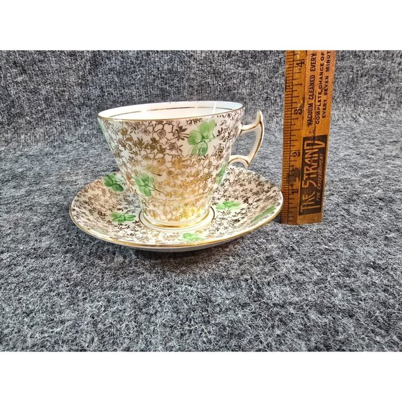 Phoenix Bone China Tea Cup & Saucer England Irish St Patrick Clover Flower - Picture 3 of 7